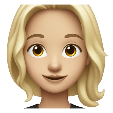 smiling girl in black shirt blue eyes sticker