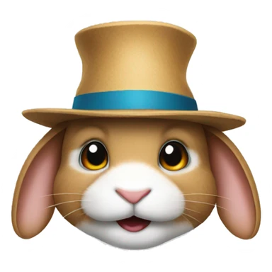 a rabbit with a hat sticker