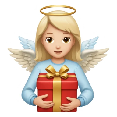 angel with present flying sticker