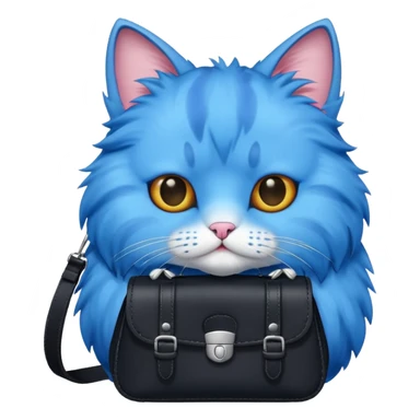 Blue cat with black bag sticker