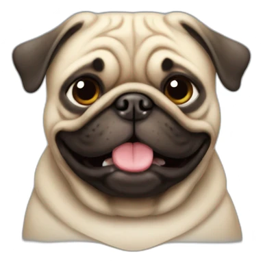 a fat happy pug sticker