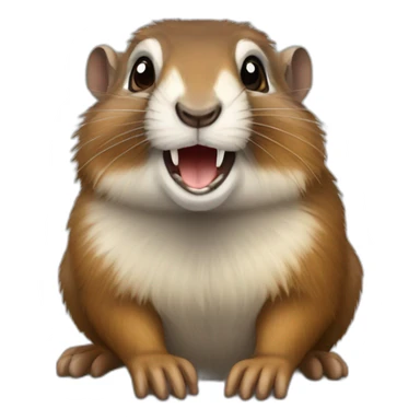 Marmotte avec un rat sticker