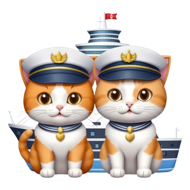 2 cats on cruise ship sticker