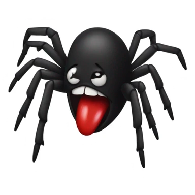 red lips with black spider sticker