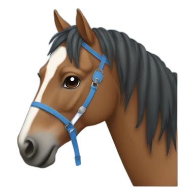 a horse with a blue dress on a computer sticker