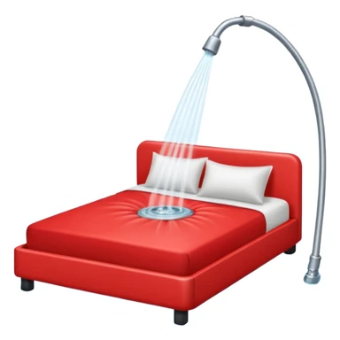 A red bed and a sprinkler on top of it! sticker