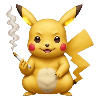 Pikachu smoking weed sticker