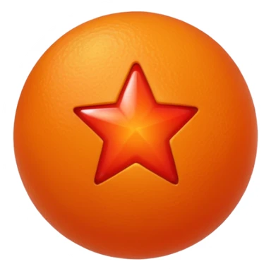 Oreange colour ball in side the red colour star sticker