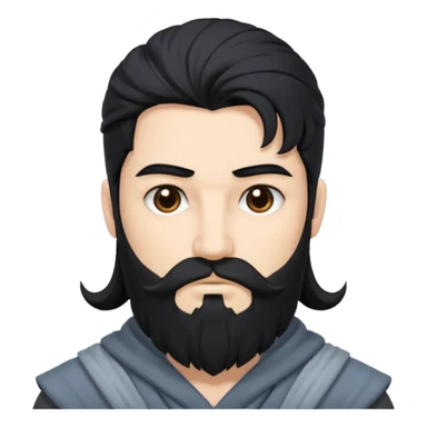 Boreas, God of the North Wind from Gods and Goddesses with black hair and beard, grey outfit sticker