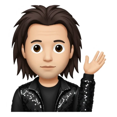 David Silveria from Korn with dark brown hair, light skin, black sequin outfit sticker