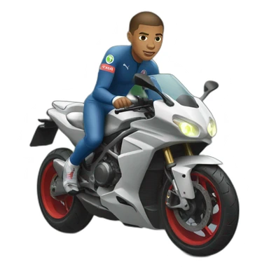 Mbappe conduisant une moto  sticker