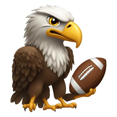 Eagle holding a football sticker