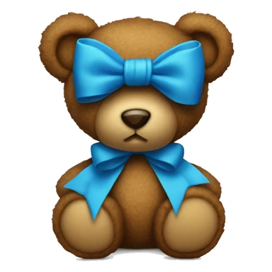 Blue bow on the teddy bear  sticker