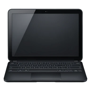 simple black laptop no visible keys sticker