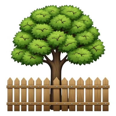 Backyard, fence, singular tree sticker