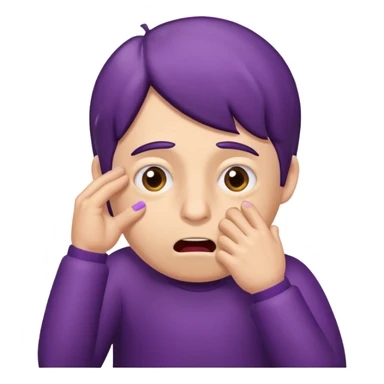 Eggplant with anxiety, pulling out his hair and biting his nails ￼ sticker