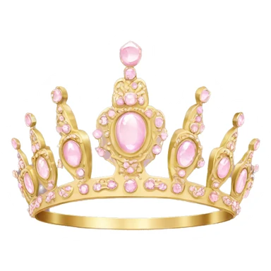 Royal gold tiara with pale pink jewels sticker