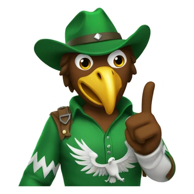 Green eagle slapping a cowboy  sticker