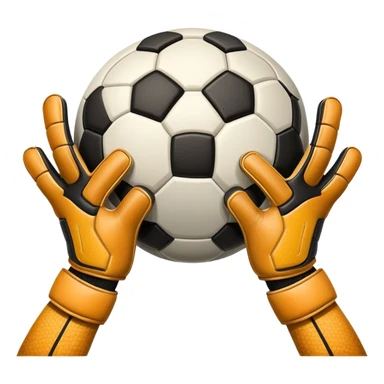 Soccer ball with goalie hands sticker