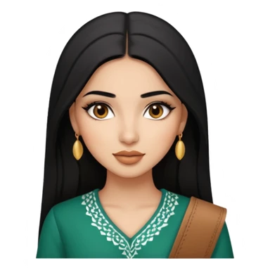 Une fille algérienne ou marocaine cheveux lisse trop belle vêtements stylés et des maquillages trop magnifique sticker