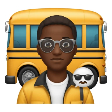 a school bus with a jamaican man saying bomboclat ("BOMBOCLAT' in speech bubble in front of the man) THE SPEECH BUBBLE MUST SAY BOMBOCLAT sticker