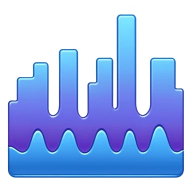 soundwave in blue and purple hues, glossy, no text sticker
