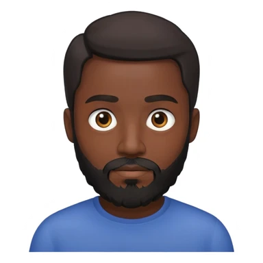 man with black skin and beard, shorter hair and smaller eyes sticker