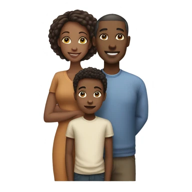 african american Mom, Dad, 4 teen boys 1 child daughter sticker