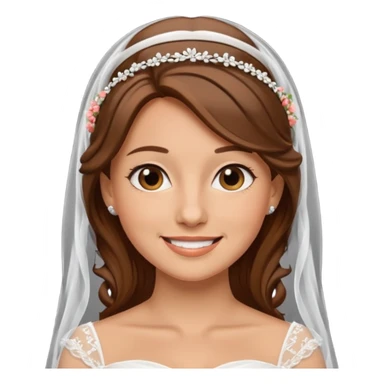 White tanned skin bride with brown hair with a chin on her face sticker