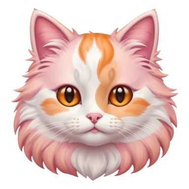 Pinkorangewhite pastel cute cat sticker