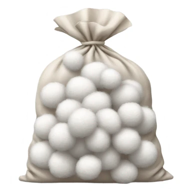  bag of cotton balls no face, realistic sticker