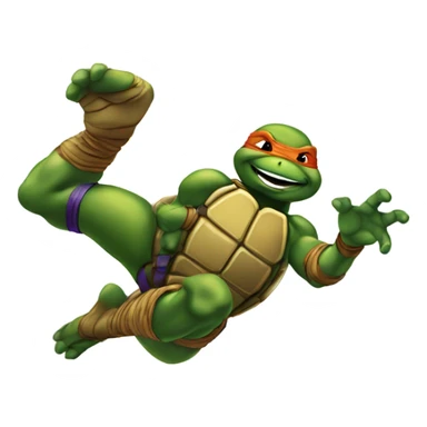Ninja turtles doing back flips sticker