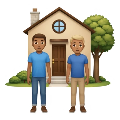 two guys entering at their house sticker