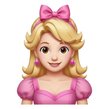 Princess peach with a ribbon on her hair sticker