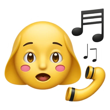 emoji whistling with music notes coming out its mouth and side-eyeing sticker