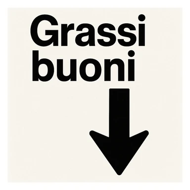 Grassi buoni con freccia in basso, come a significare che vanno al ribasso sticker