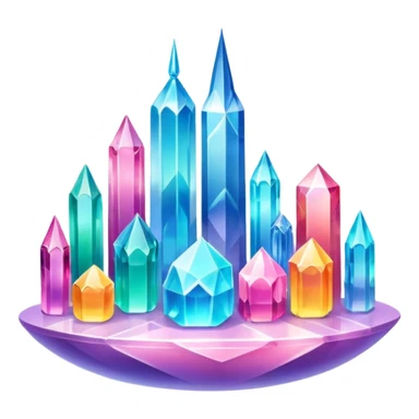 Magical colorful crystal shiny smooth glossy pastel city  sticker