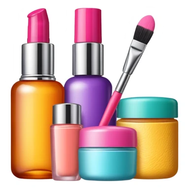 five cosmetic products sticker