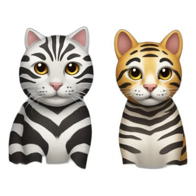 cat and zebra sticker