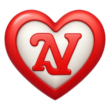 Red heart with A letter inside sticker