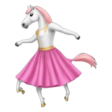 Dancing horse with pink skirt sticker