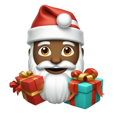 Santa Claus with a gift sticker