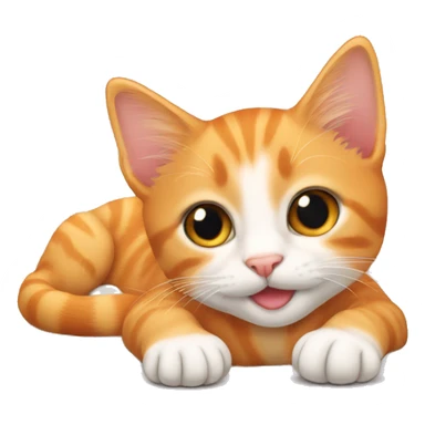 Orange tabby kitten laying  sticker