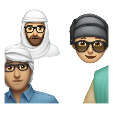 FaceTime An Arab with a MacBook and aviator glasses
 sticker