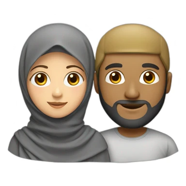 Man and Girl with hijab sticker