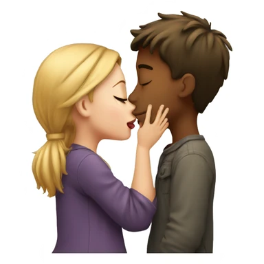 Boy kissing girl sticker