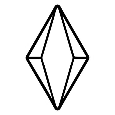 outlined orange The Sims diamond (Plumbob) icon with no fill sticker