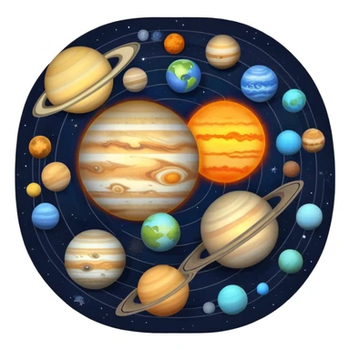 complete solar system with planets sticker