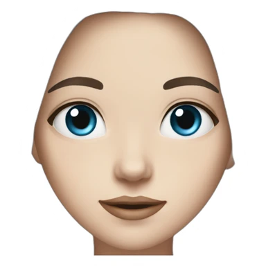 White girl with pastel blue eyes and with long dark brown hair sticker