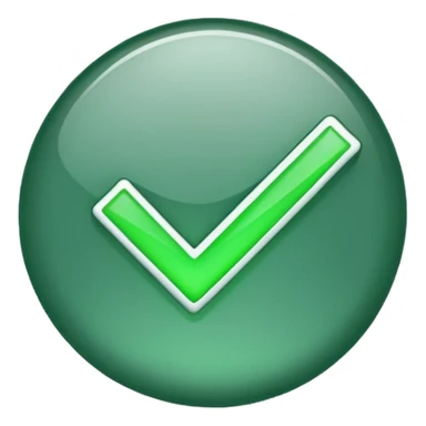 Green check mark with high flick no background sticker